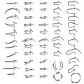 Hand drawn arrow icon set isolated on white background. Vector illustration Royalty Free Stock Photo